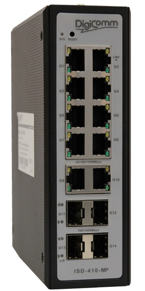 ISD-410-MP Industrial Managed POE+ Ethernet Switch